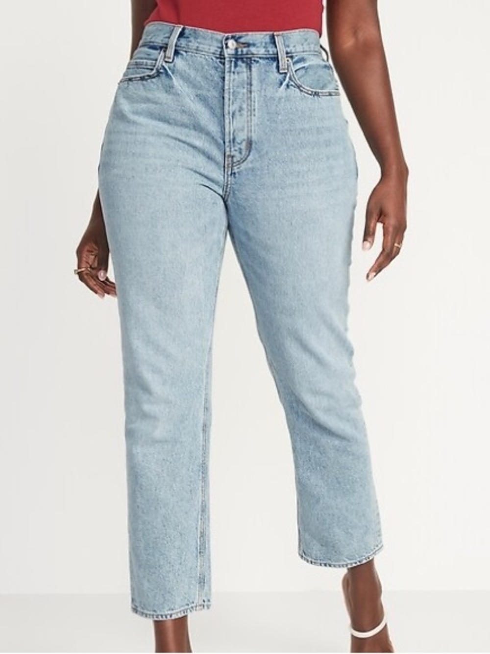 Old Navy High-Waisted Button-Fly Slouchy Straight Non-Stretch Jeans